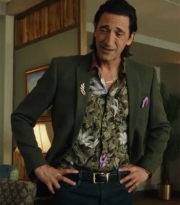 Poker Face 2023 Adrien Brody Green Blazer