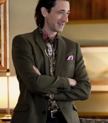 Poker Face 2023 Adrien Brody Green Blazer
