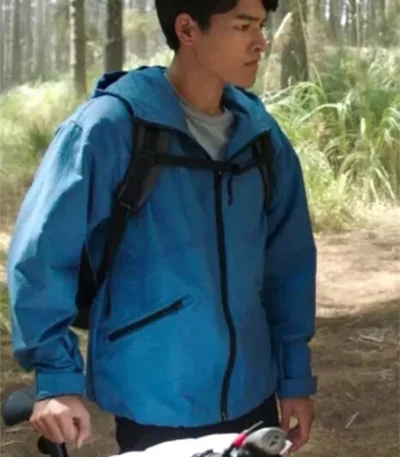 Power Rangers Dino Fury Ollie Akana Hooded Cotton Blue Jacket