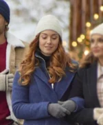 Rachael Leigh Cook Rescuing Christmas 2023 Blue Long Coat