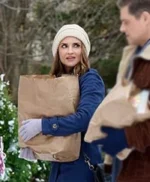 Rachael Leigh Cook Rescuing Christmas 2023 Blue Long Coat