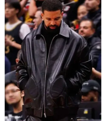 Raptors VS Warriors Game Drake Leather Jacket