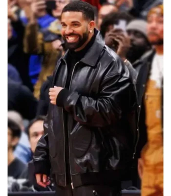 Raptors VS Warriors Game Drake Leather Jacket