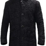 Real Astrakhan Karakul Lamb Curly Fur Black Coat