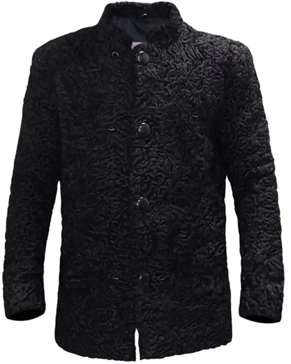 Real Astrakhan Karakul Lamb Curly Fur Black Coat Real Astrakhan Karakul Lamb Curly Fur Black Coat