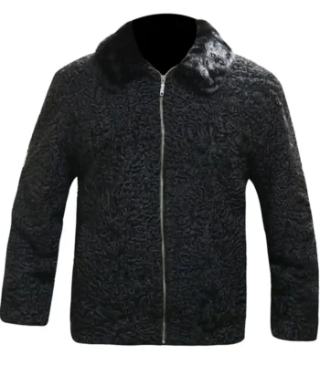 Real Karakul Persian Lamb Fur Winter Jacket For Men