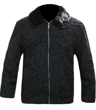 Real Karakul Persian Lamb Fur Winter Jacket For Men