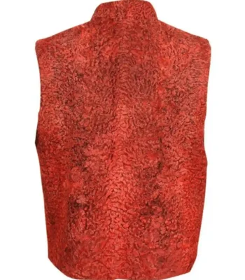 Real Sawarka Persian Lamb Red Fur Waistcoat Vest
