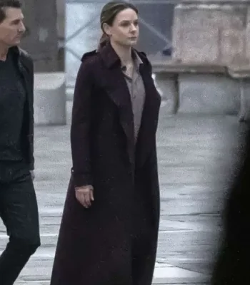 Rebecca Ferguson Mission Impossible 7 Maroon Coat