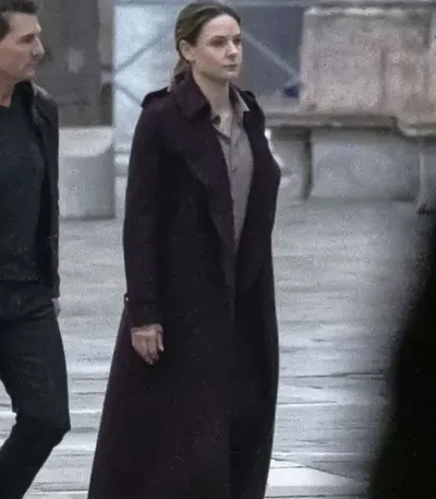 Rebecca Ferguson Mission Impossible 7 Maroon Coat