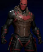 Red Hood Gotham Knights Bat Logo Leather Vest