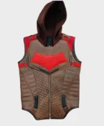 Red Hood Gotham Knights Bat Logo Leather Vest