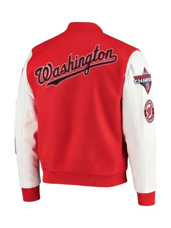 Washington Nationals Red/White Letterman Jacket