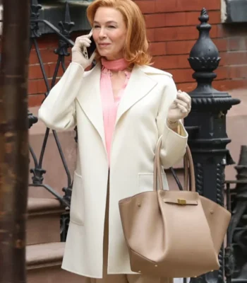 Renee Zellweger Only Murders in the Building S05 White Wool Coat