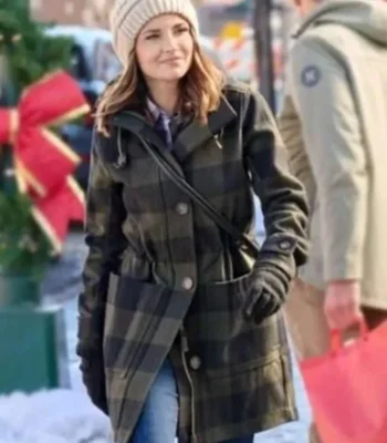 Rescuing Christmas 2023 Rachael Leigh Cook Grey Long Coat
