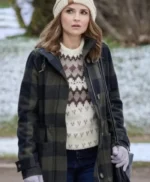 Rescuing Christmas 2023 Rachael Leigh Cook Grey Long Coat