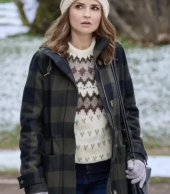 Rescuing Christmas 2023 Rachael Leigh Cook Grey Long Coat