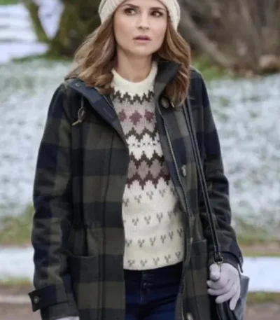 Rescuing Christmas 2023 Rachael Leigh Cook Grey Long Coat
