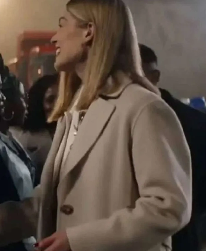 Rosamund Pike Now You See Me 3 Beige Trench Coat Rosamund Pike Now You See Me 3 Beige Trench Coat