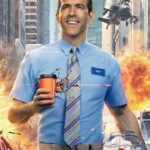 Ryan Reynolds Free Guy Tie and Blue Shirt