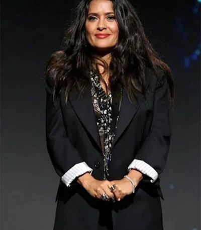Salma Hayek Eternals Event Black Suiting Blazer