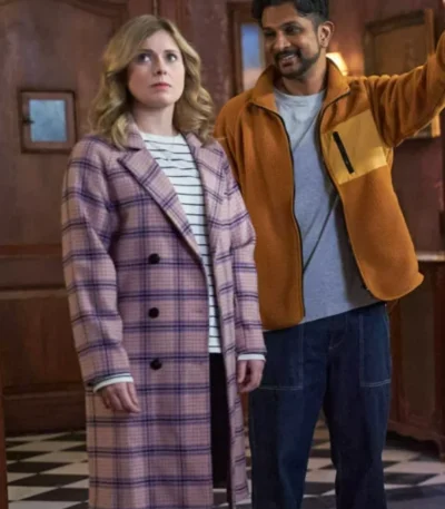 Sam Ghosts US Pink Wool Plaid Coat