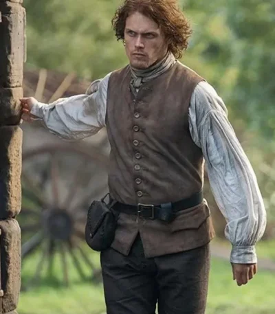 Sam Heughan Outlander Jamie Fraser Brown Vest
