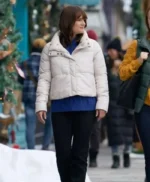Sarah Booth Our Christmas Mural White Puffer Jacket