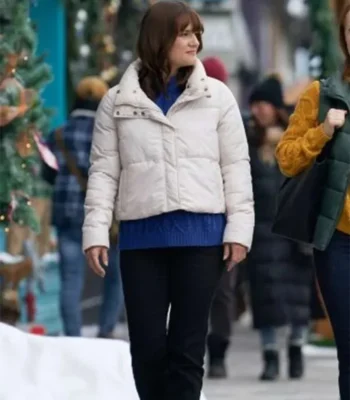 Sarah Booth Our Christmas Mural White Puffer Jacket