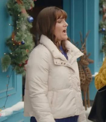 Sarah Booth Our Christmas Mural White Puffer Jacket