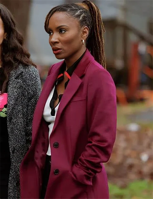 Shanola Hampton Found 2023 Purple Long Coat Shanola Hampton Found 2023 Purple Long Coat