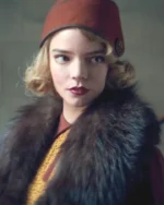 Anya Tay­lor-Joy Peaky Blind­ers S05 Fur Collar Red Coat