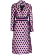 Emily In Paris S03 Lily Collins Pink Printed Coat