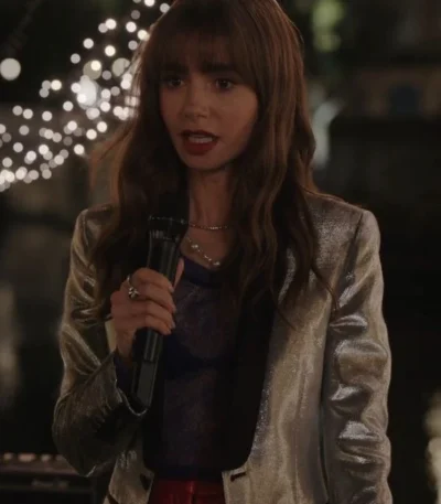 Emily In Paris S03 Lily Collins Silver Blazer