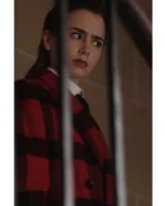 Emily In Paris S04 Lily Collins Plaid Wool Twill Coat