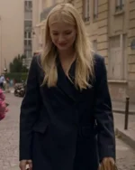 Emily in Paris Camille Razat Black Wool Coat
