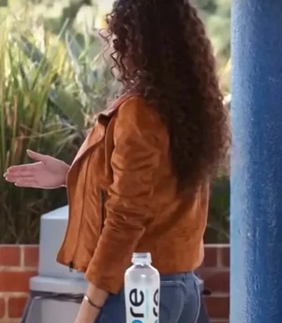 Madison Pettis He’s All That Brown Leather Jacket