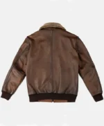 Skyline Brown Leather Bomber Jacket