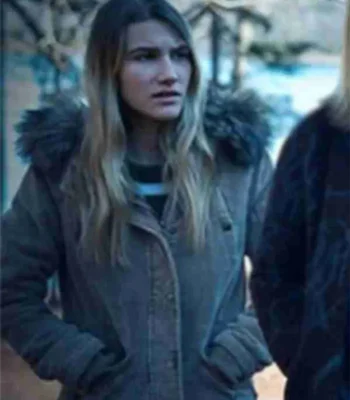 Sofia Hublitz Ozark Shearling Fur Collar Cord Parka Jacket