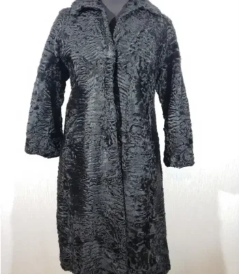 Stacey Persian Lamb Broadtail Fur Warm Black Coat