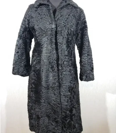Stacey Persian Lamb Broadtail Fur Warm Black Coat