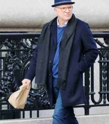Steve Martin Only Murders in the Building Mid Length Black Coat
