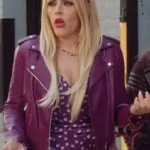 Summer Dutkowsky Girls5eva Purple Leather Jacket