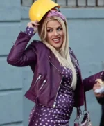 Summer Dutkowsky Girls5eva Purple Leather Jacket