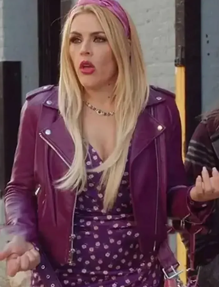 Summer Dutkowsky Girls5eva Purple Leather Jacket Summer Dutkowsky Girls5eva Purple Leather Jacket