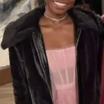 Tabyana Ali General Hospital 2023 Black Fur Jacket