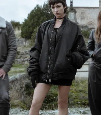 Tokyo Money Heist Black Cotton Bomber Jacket