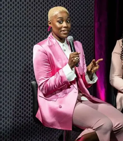 Jerrie Johnson Harlem Premiere Pink Blazer