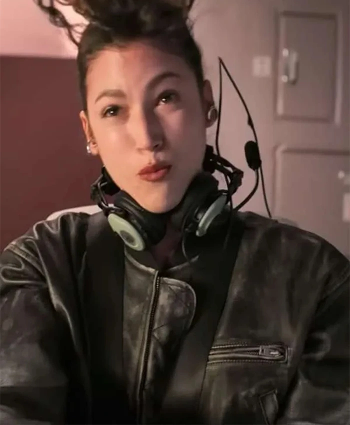 Úrsula Lift 2024 Black Leather Bomber Jacket