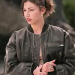 Úrsula Lift 2024 Black Leather Bomber Jacket